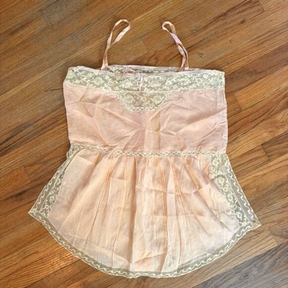 Vintage 1950’s Pink Silk Lace Romper Teddy Lingerie Size XL(40) - Picture 4 of 10